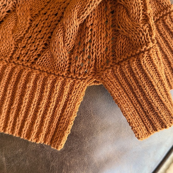 Madewell open stitch cable cotton brown Knit Cardigan - Picture 6 of 7